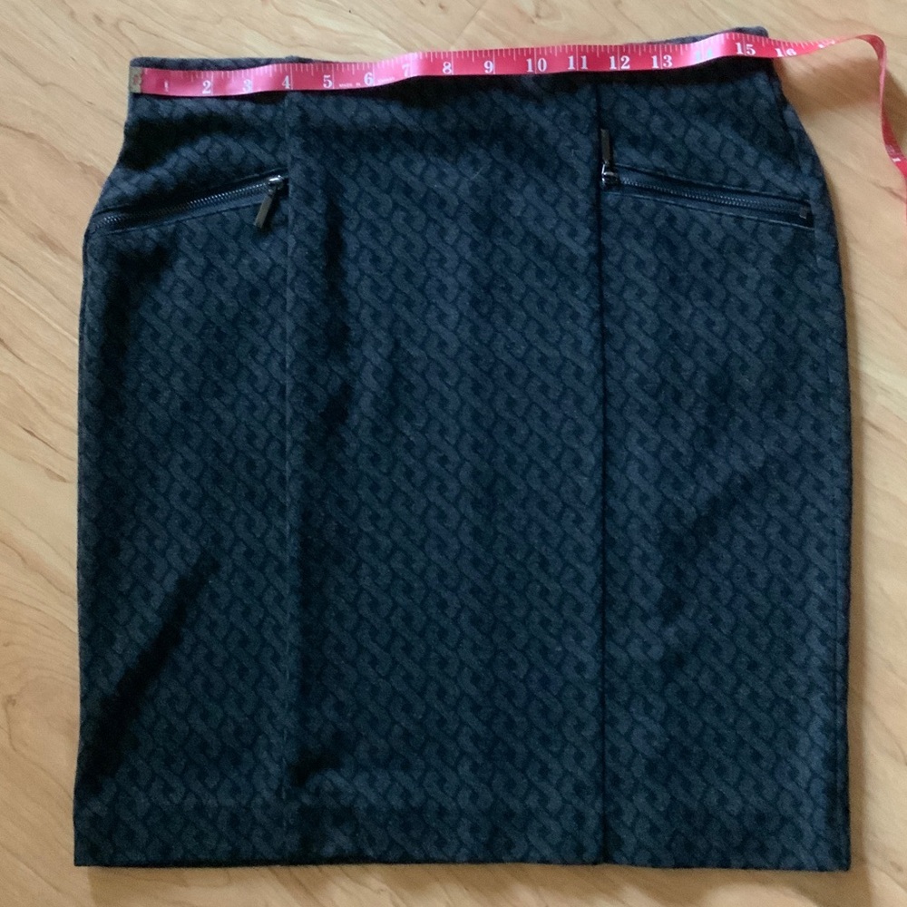 Alfani Black Textured Pencil Skirt with Zip Pockets